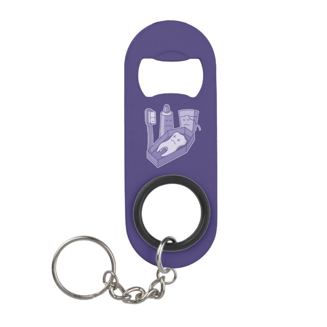 Tooth Funeral Keychain Bottle Opener (Front)