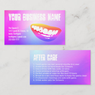 Tooth Gem Custom Planet Lips After Care Business Card