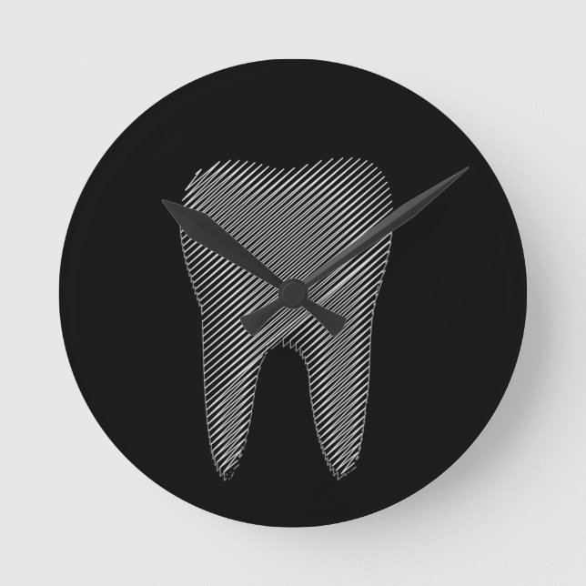Tooth graphic for dentist round clock (Front)