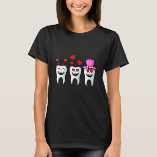 Tooth Hearts Valentines Day Cute Dentist Dental Hy T-Shirt