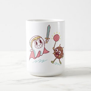 Tooth Hero vs Bacteria Monster Fun Dental Cartoon  Coffee Mug