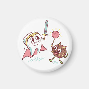 Tooth Hero vs Bacteria Monster Fun Dental Cartoon Magnet