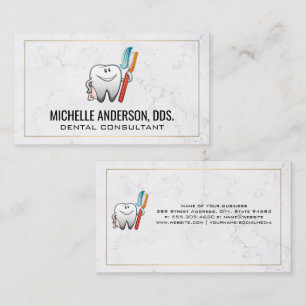 Tooth Holding Tooth Brush   Dental Business Card