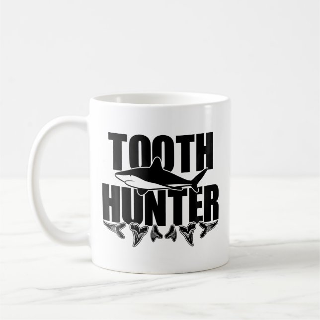 Tooth Hunter Paleontology Shark th Collecting Coffee Mug (Left)
