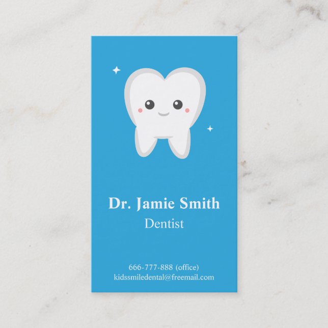 Tooth, Kids Dental, Business and Appointment Cards (Front)