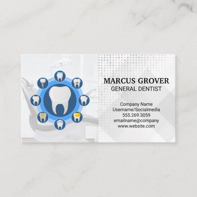 Tooth Logo | Dental Illustrations  Business Card (Front)