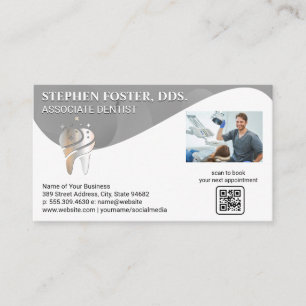 Tooth Logo    Dentist with Patient  Business Card