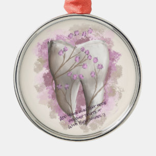 Tooth Painting. Dentist, Dental Assistant Template Metal Tree Decoration