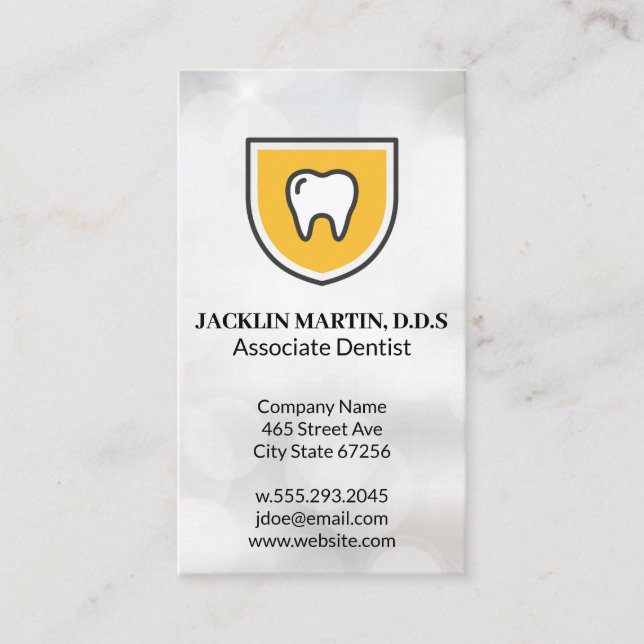 Tooth Shield | Dentist Logo Business Card (Front)