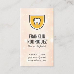 Tooth Shield Logo   Sparkle Background Business Card