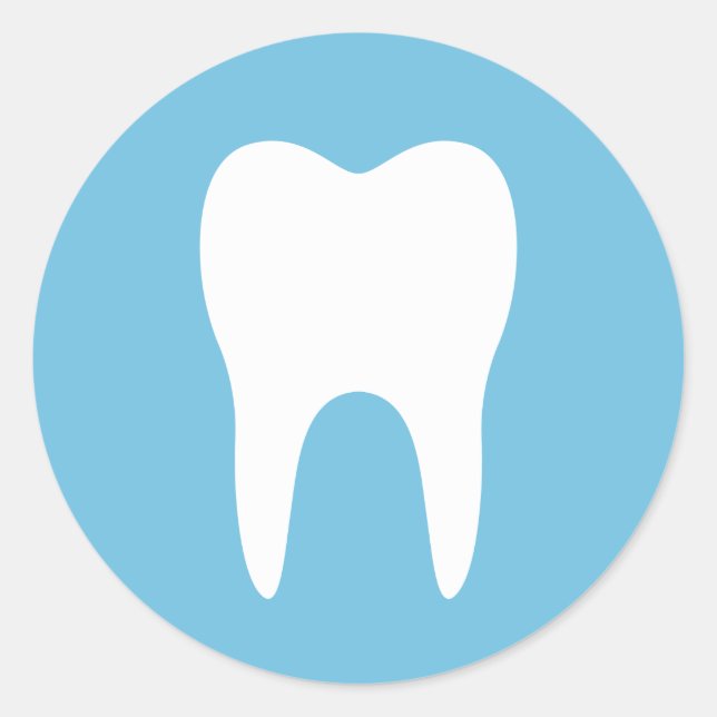 Tooth silhouette blue dentist dental sticker (Front)