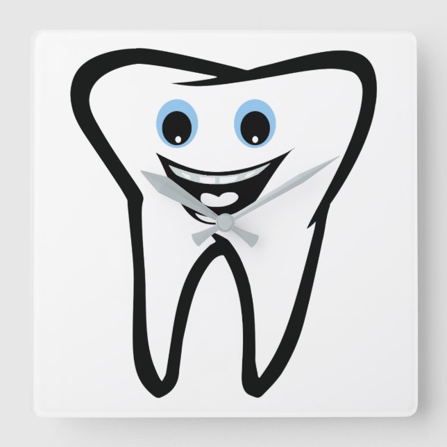 Tooth Square Wall Clock (Front)