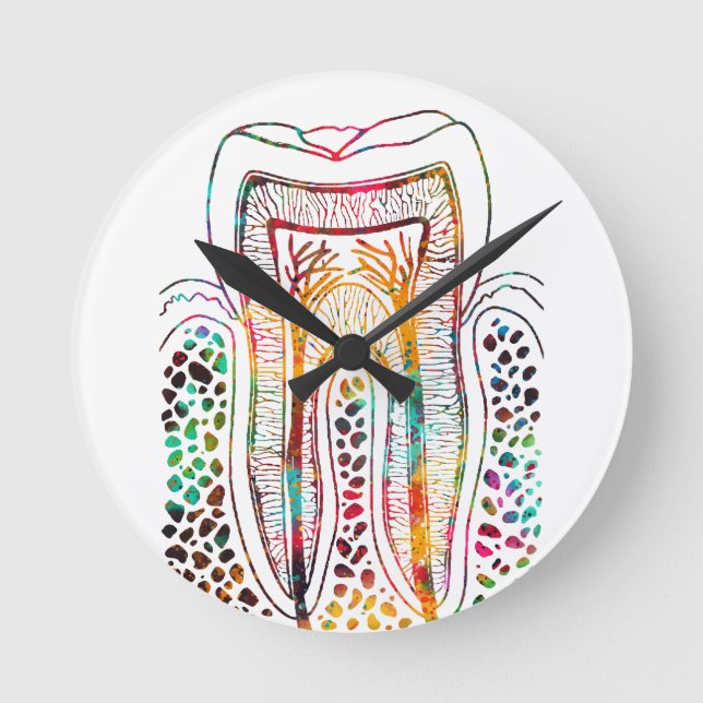 Tooth Structure Round Clock (Front)