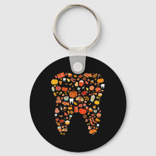 Tooth Teeth Happy Fall Y'all Dental Dentist Thanks Key Ring