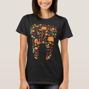 Tooth Teeth Happy Fall Y'all Dental Dentist Thanks T-Shirt