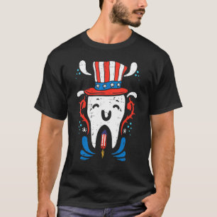 Tooth Us Flag Top Hat 4th Of July Teeth Dental Den