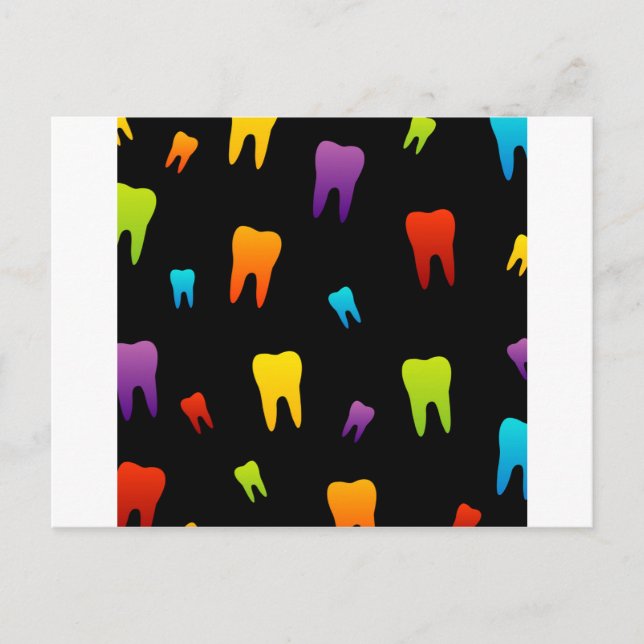Tooth wallpaper for dentist postcard (Front)