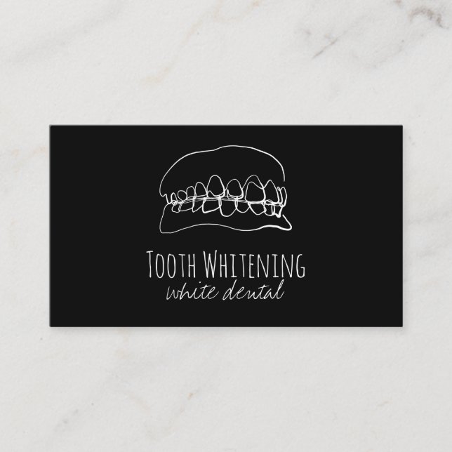 Tooth whitening dental drawing business card (Front)