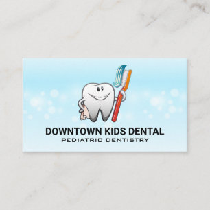 Tooth with Toothbrush Dental Business Card
