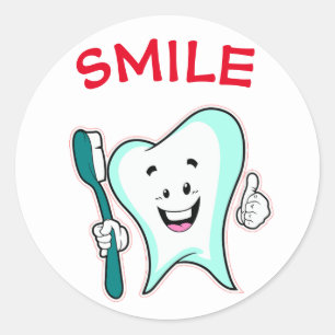 Tooth with Toothbrush Sticker Pack