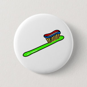 Toothbrush 6 Cm Round Badge