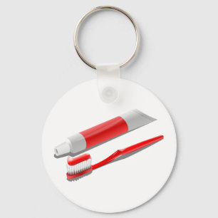 Toothbrush And Toothpaste Key Ring
