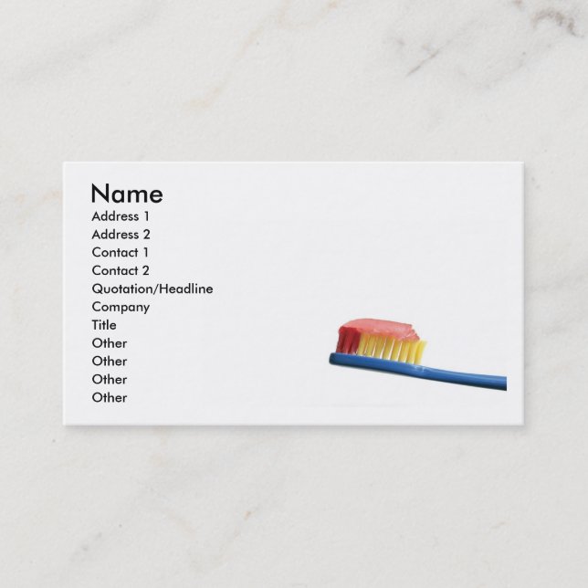Toothbrush Business Card (Front)