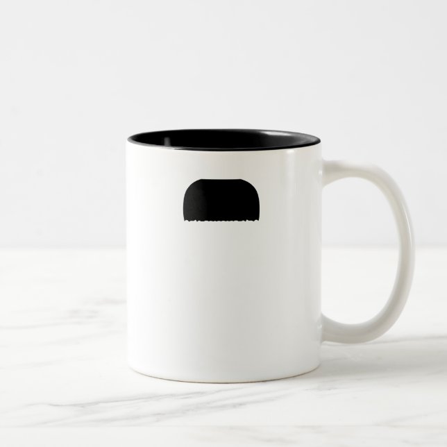 Toothbrush Moustache Two-Tone Coffee Mug (Right)