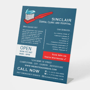 Toothbrush & Toothpaste, Dentistry, Dentist Advert Pedestal Sign
