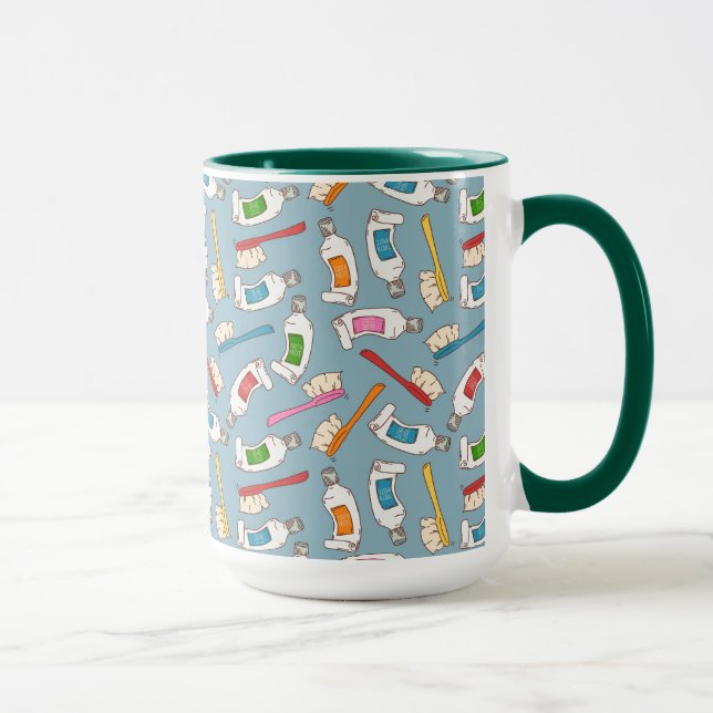 Toothbrush & Toothpaste Pattern Mug (Right)