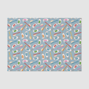 Toothbrush & Toothpaste Pattern Tissue Paper
