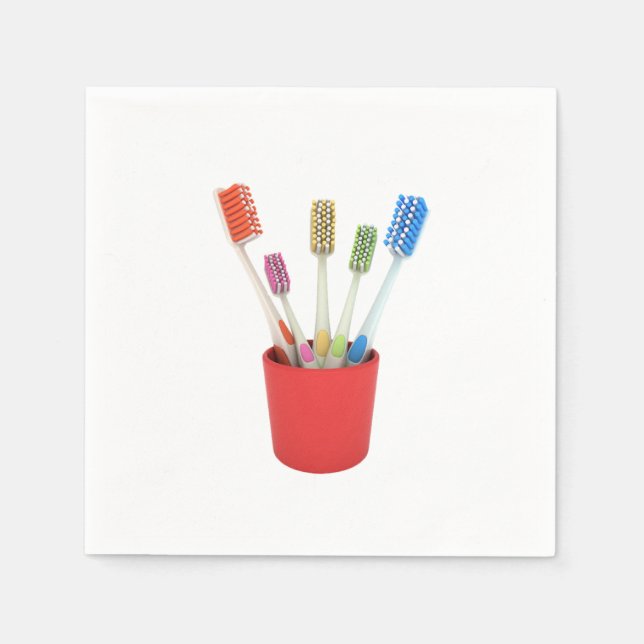 Toothbrushes Paper Napkins (Front)