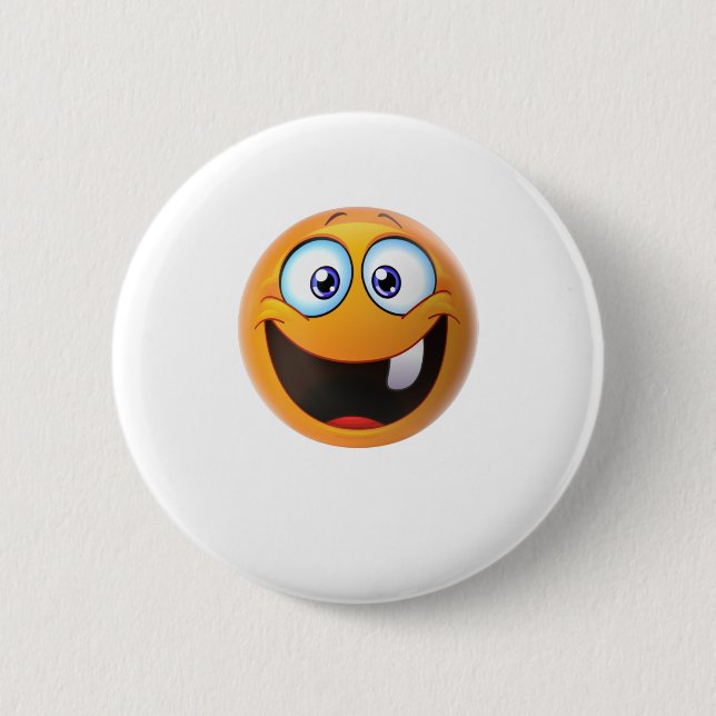 Toothless Smile Yellow 6 Cm Round Badge (Front)