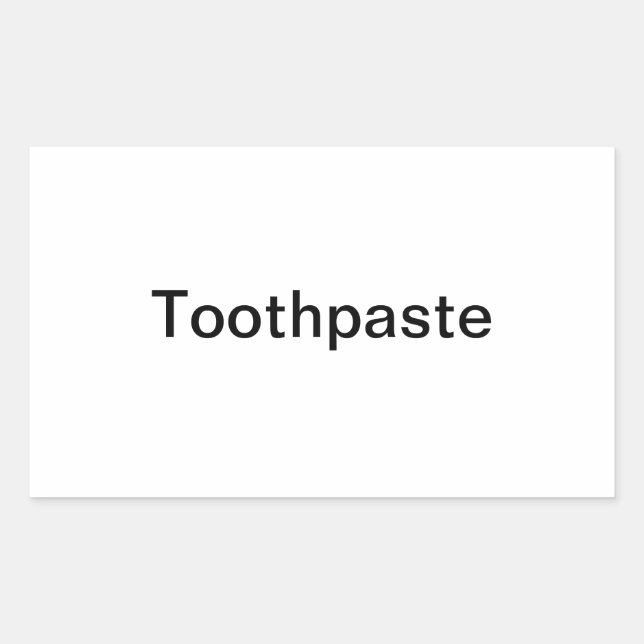 Toothpaste Label/ Rectangular Sticker (Front)