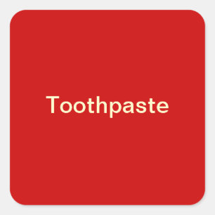 Toothpaste Label/ Square Sticker