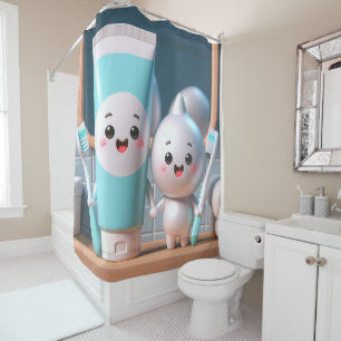 Toothpaste Pals Shower Curtain