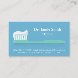 Toothpaste ToothBrush Dental Business Cards