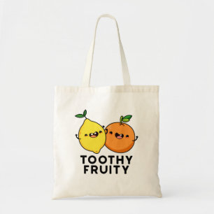 Toothy Fruity Funny Fruit Pun Tote Bag