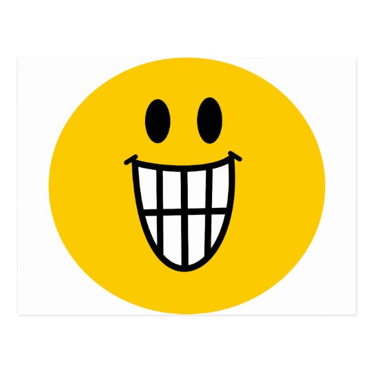 Toothy grin smiley postcard