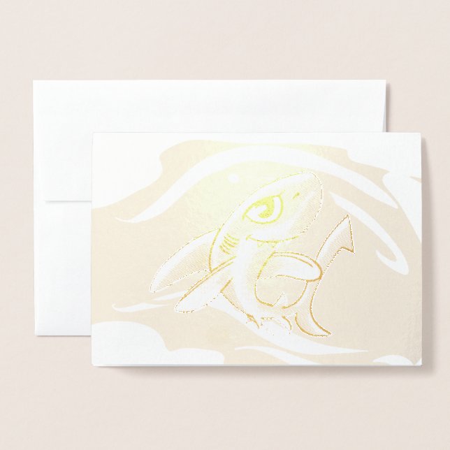 Toothy Grinning Shark Foil Card (Front With Envelope)