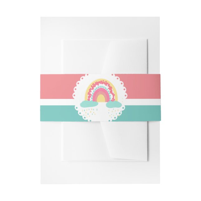 Tootsie Fruity Rainbow Invitation Belly Band  (Front Example)