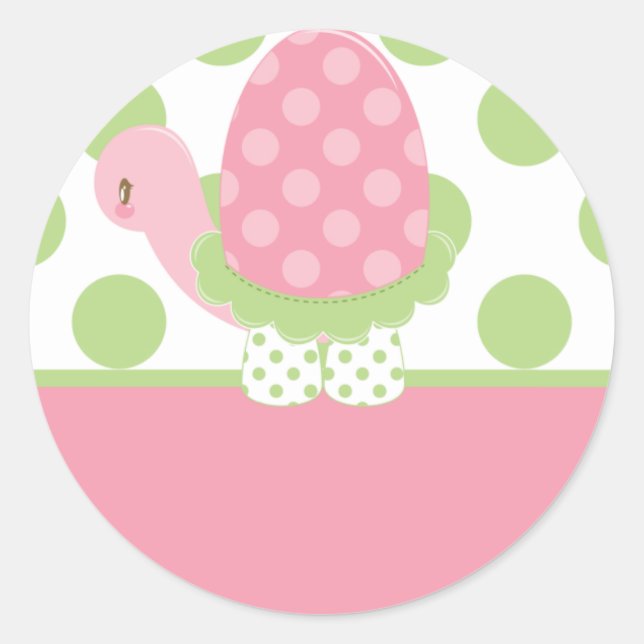 Tootsie Turtle Name Tag-1 Classic Round Sticker (Front)