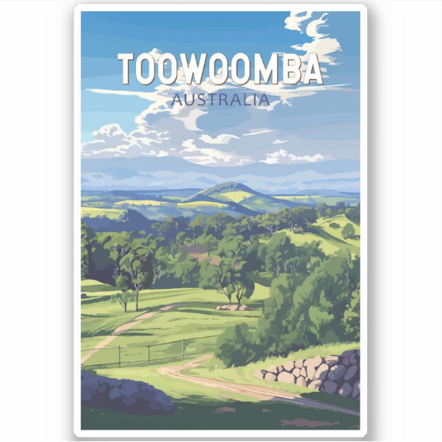 Toowoomba Australia Travel Art Vintage (Front)