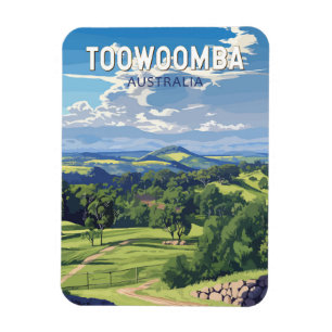 Toowoomba Australia Travel Art Vintage Magnet