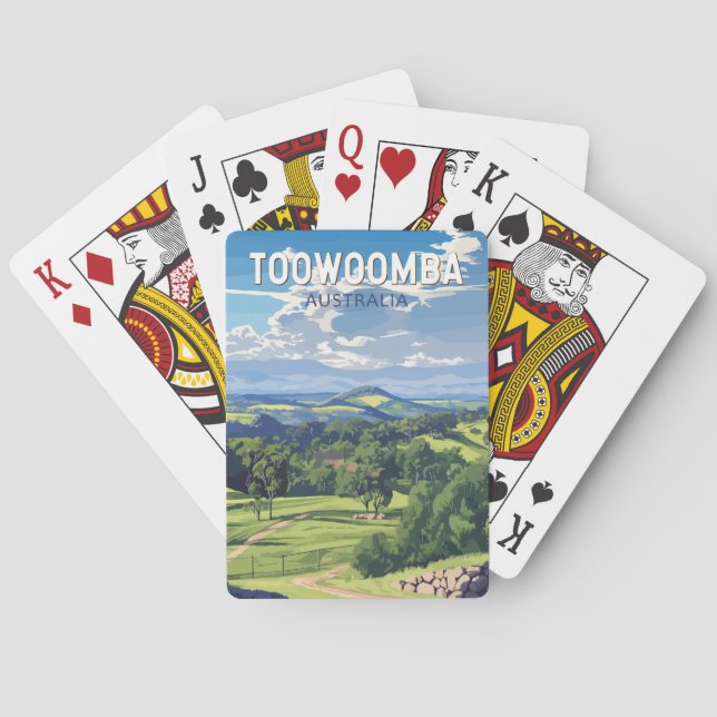 Toowoomba Australia Travel Art Vintage Playing Cards (Back)