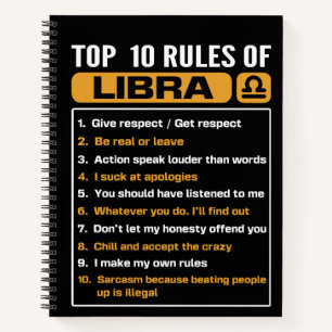 Top 10 rRules Of libra, Libra Facts Traits Rules Notebook