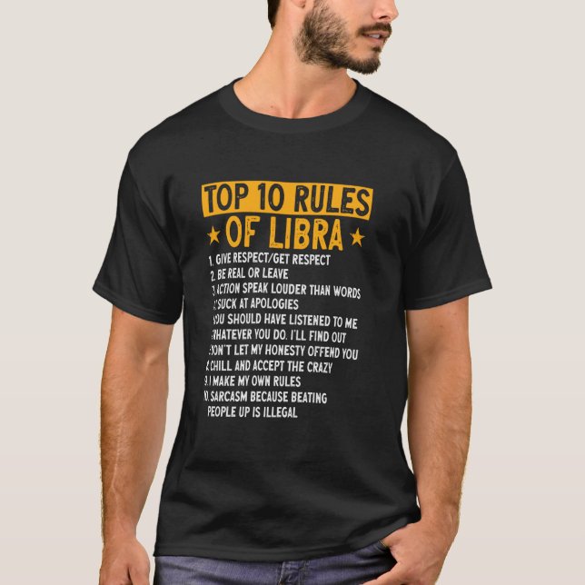 Top 10 Rules Libra Horoscope Birthday (Front)