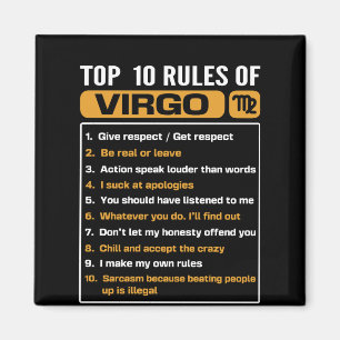 Top 10 rules of Virgo, Funny Virgo Facts, Zodiac A Magnet