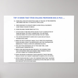 Top 10 signs your professor has a Ph.D.