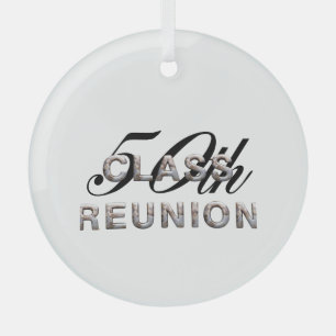 TOP 50th Class Reunion Glass Ornament
